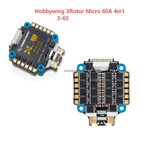 Hobbywing XRotor Micro 60A 4in1 BLHeli32 3-6S ESC para FPV Dron de carreras de control remoto Quadcopter de Multicopter 30,5*30,5 ► Foto 1/6
