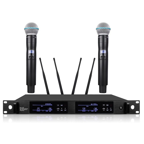 ¡Nuevo! QLX-24D de alta calidad UHF profesional dual sistema con micrófono inalámbrico escenario dos MICRÓFONO INALÁMBRICO ► Foto 1/2