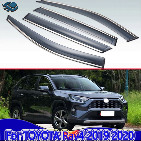 Deflector de plástico para ventana de coche, visera de ventilación Exterior, protector de lluvia y sol, 4 Uds., para TOYOTA Rav4 2022 ► Foto 1/6