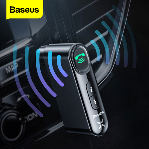 Receptor Bluetooth Baseus 3,5mm receptor de Audio inalámbrico Auto Bluetooth 5,0 adaptador para altavoz de coche auriculares manos libres con micrófono ► Foto 1/6