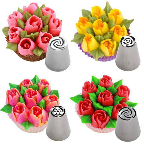 Boquillas rusas para glaseado de tulipán de acero inoxidable, boquillas para decoración de pasteles y magdalenas ► Foto 1/6