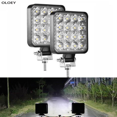 Mini Barra de luz LED 48W luz de trabajo LED Barra Led cuadrado faro 12V 24V para el camión Offroad 4X4 SUV Tractor barco excavadora ATV ► Foto 1/6