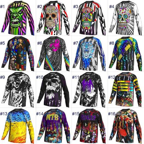 Motocross ciclismo Jersey de la bicicleta fantasma Camisa larga bicicleta MTB bicicleta cuesta abajo ropa de manga de la carretera de montaña chaqueta Top ajustado ► Foto 1/3