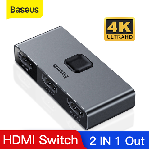 Baseus-conmutador HDMI 4K, 60Hz, bidireccional, 1x 2/2x1, HDR, adaptador de Audio HDMI para PS4, TV Box, conmutador HDMI ► Foto 1/6