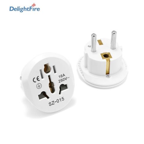 Adaptador de enchufe Universal para viaje de la UE, convertidor Universal de 16A, 250V, 2 enchufes redondos, toma de CA para pared, AU, US, UK, CN a la UE ► Foto 1/6