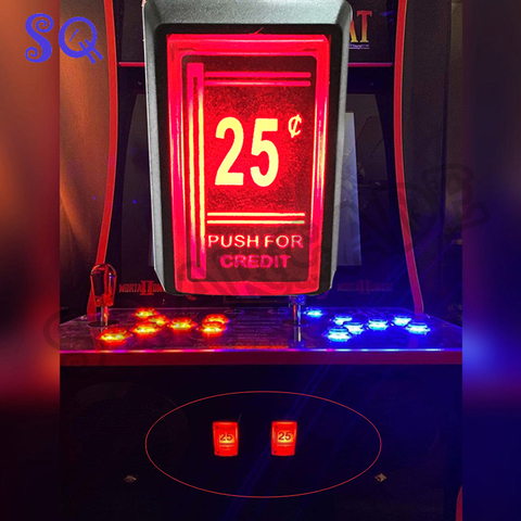 1 Uds 25 centavos rojo crédito Arcade juego de Arcade de empuje con LED Botón con Micro interruptor ► Foto 1/6