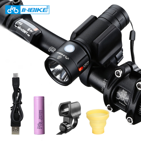 INBIKE, luz de bicicleta, linterna LED para bicicleta, luz frontal para bicicleta, 1000 lúmenes, impermeable, recargable por USB, Faro, lámpara de bicicleta ► Foto 1/6