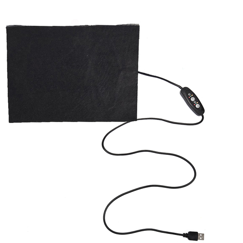 1pc mano de fibra de carbono cojín de calefacción USB película de calentamiento invierno impermeable pie calentador hasta la rodilla almohadilla de calefacción 15x20cm ► Foto 1/5