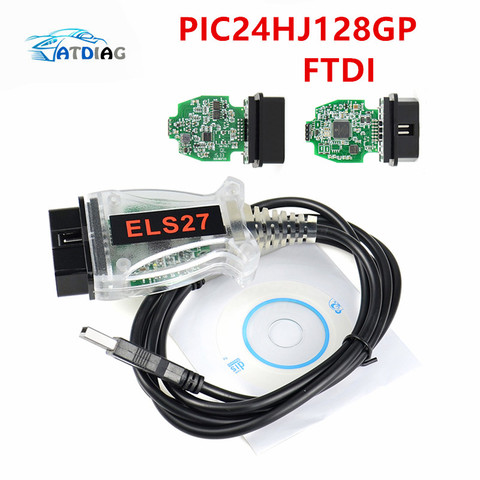 Microchip V2.3.8 ELS27 para escáner, PCB verde PIC24HJ128GP + FTDI, multilenguaje, funciona ELM327 y J2534, ps-thru para FORD/Mazda, más nuevo ► Foto 1/6