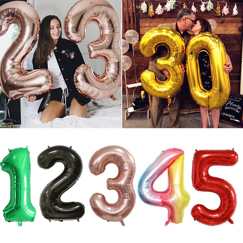 Globos De 40 Cumpleaños Para Adultos, Decoraciones De Fiesta De Cumpleaños  De 30, 40, 50, 60 Años, 40, Hombre, Mujer, Aniversario, Oro Rosa, Negro -  Globos Y Accesorios - AliExpress