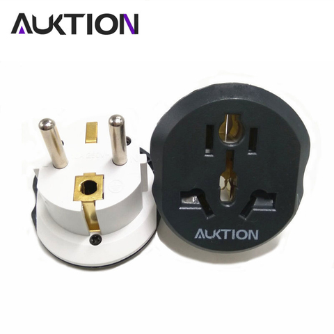 EU Universal adaptador de viaje 16A convertidor de euros macho es nosotros Reino Unido enchufe CN a la UE AC 220V enchufe de 4,8mm 2 Pin redondo cargador 10A ► Foto 1/6