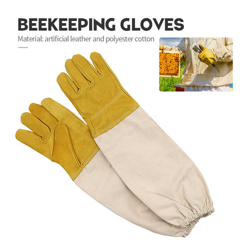 Guantes de apicultura protectora, antiabejas, de piel de oveja, profesionales para apicultura cuidado de abejas ► Foto 1/6