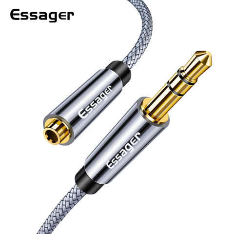 Essager-Cable de extensión de auriculares Jack 3,5mm, Cable auxiliar de Audio de 3,5mm, divisor hembra, extensor de altavoz para adaptador de auriculares ► Foto 1/6