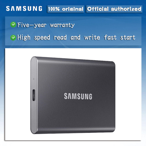 Samsung-unidad de estado sólido portátil T7, Original, 1TB, 2TB, 500GB, USB tipo C, 3,2 Gen2, compatible con ordenador portátil ► Foto 1/6