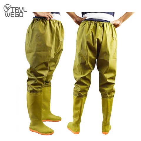 TRVLWEGO-ropa de pesca, pantalones de caza, traje impermeable, botas de pecho transpirables, pantalones de gran tamaño, Material de goma ► Foto 1/6