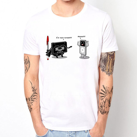 Camiseta con estampado de reproductor de música para hombre, camisa geek divertida con diseño de I'm Your Father, guay, con cuello redondo, nueva ► Foto 1/5