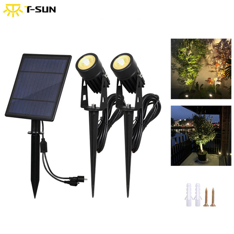 T-SUNRISE impermeable IP65, luz Solar LED para jardín al aire libre, superbrillo, lámpara de jardín para césped, focos de paisaje ► Foto 1/6