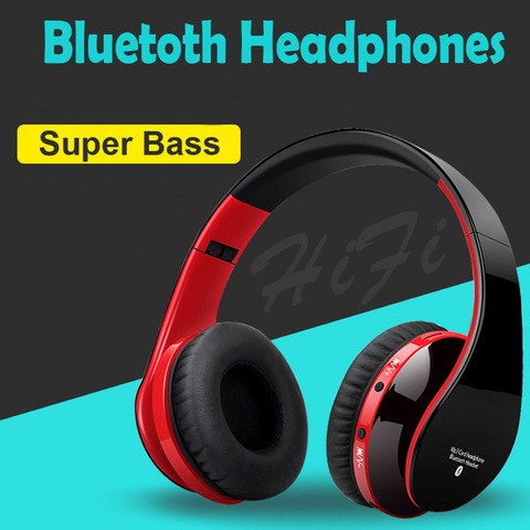 Auriculares inalámbricos con Bluetooth para videojuegos, cascos estéreo con graves para música, PC, micrófono FM para iPhone, Samsung, tarjeta SD ► Foto 1/6