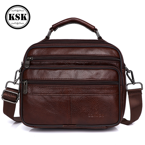 Bandolera de cuero genuino para hombre, bolso de lujo con cinturón, bolsos de bandolera para hombre, a la moda, con solapa, KSK, 2022 ► Foto 1/6