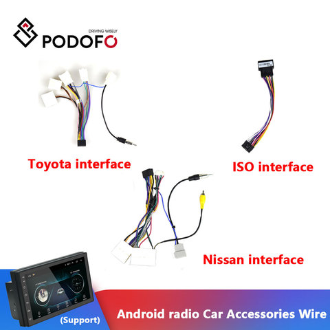 Podofo Android radio accesorios para coche cable cableado adaptador conector  Conector cable Universal para foco Kia Nissian Toyota Coche - Historial de  precios y revisión, Vendedor de AliExpress - podofo Store