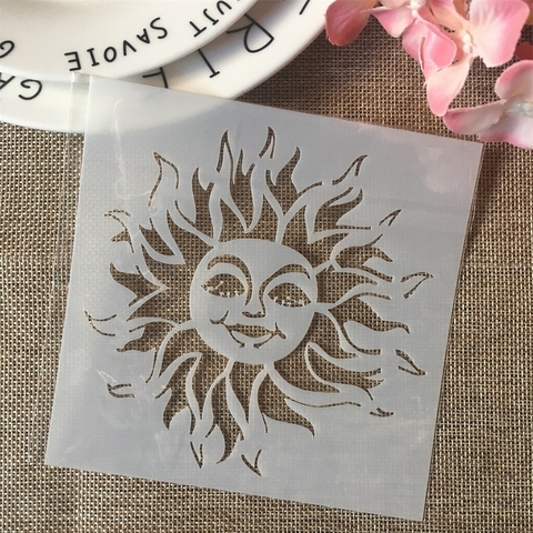 13cm de dibujos animados sol bricolaje capas plantilla para pintura libro de recortes colorear tarjeta decorativa en relieve para álbum plantilla ► Foto 1/1