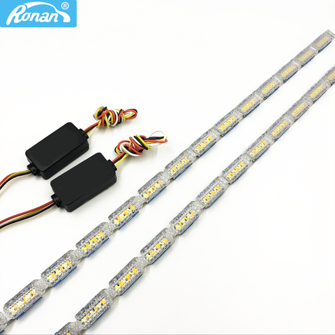 RONAN-Luz LED de circulación diurna para coche, lámpara de color ámbar, blanco, amarillo, DRL, 60 ► Foto 1/5