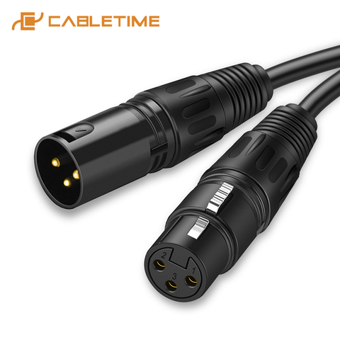 Cable de cañón de micrófono CABLETIME XLR Cable de guitarra extensión Cable Mikrofon para amplificador mezclador de audio C117 ► Foto 1/6