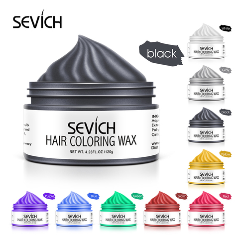 Sevich-color de pelo cera fuerte y sujeción Unisex, 9 colores, Color negro, arcilla para el pelo, tinte temporal para el cabello ► Foto 1/6