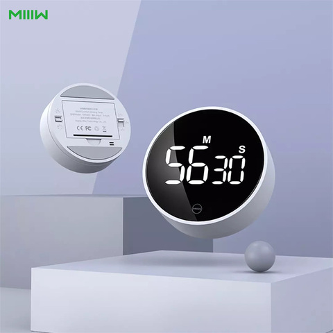 MIIIW-Temporizador Digital LED para cocina, cronómetro para ducha, estudio, despertador, cocina electrónica magnética, temporizador de tiempo de cuenta atrás ► Foto 1/6