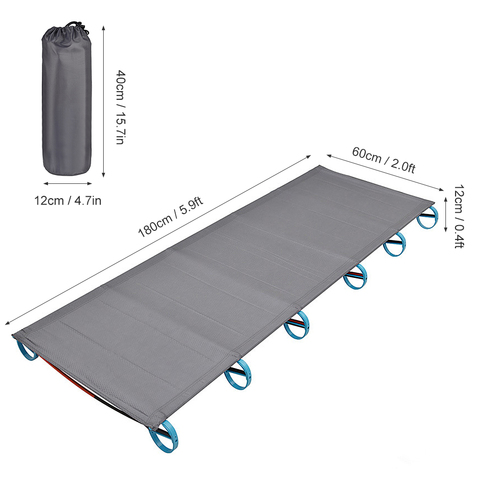 Cama plegable ultraligera para acampar, tienda para cuna de viaje, marco de Metal de aleación de aluminio, alfombrilla para pescar portátil para exteriores ► Foto 1/6