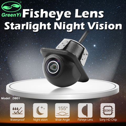GreenYi-cámara de visión trasera y lateral para coche, visión nocturna, Starlight, impermeable, sombrero de paja, incluye broca de taladro ► Foto 1/6