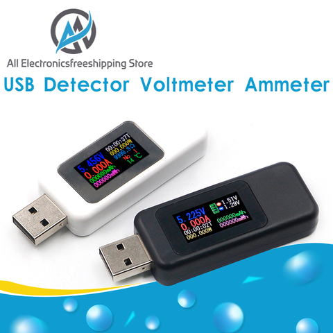 Probador USB 10 en 1, voltímetro Digital de CC, amperímetro, medidor de voltaje de corriente, amperímetro de voltios, detector, indicador de cargador tipo batería externa ► Foto 1/6