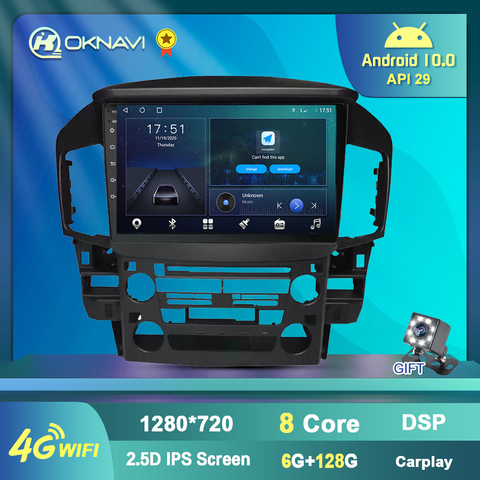 6G 128G Radio del coche para Lexus RX300/Toyota Harrier 1998, 1997-2003 Android 10 Video Multimedia GPS de navegación 2 Din sin reproductor de DVD ► Foto 1/6