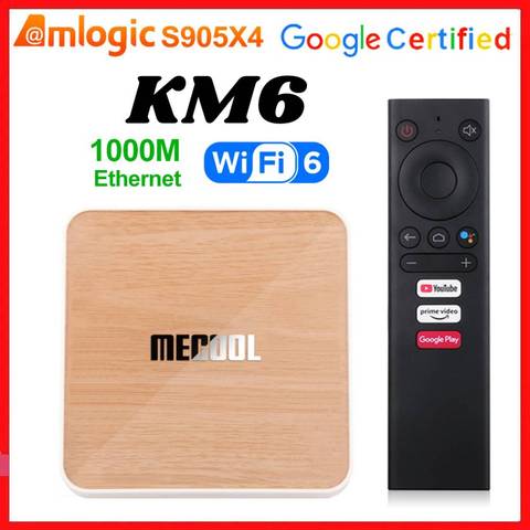 Mecool KM6 Deluxe Dispositivo de TV inteligente Android 10 Amlogic S905X4 Android 10,0 ATV 4GB RAM 64GB ROM 2,4/5G WiFi BT reproductor multimedia 4K 2G16G ► Foto 1/6