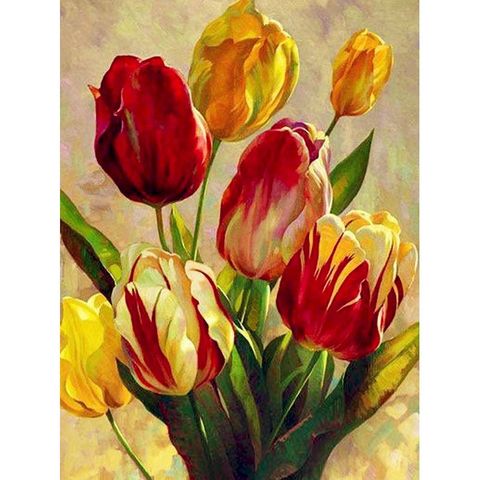 Pintura DIY de lirio de flor Gatyztory por números, pintura al óleo pintada a mano, lienzo colorido, decoración del hogar, regalo, 60 × 75cm ► Foto 1/6