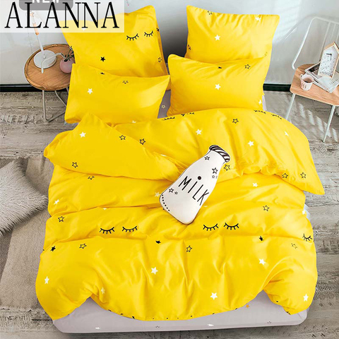 Alanna-Juego de ropa de cama lisa con estampado de T-ALL, ropa de cama para el hogar, 4-7 Uds., diseño encantador de alta calidad con estrella para árbol y flor ► Foto 1/6