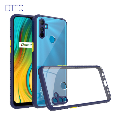 Funda trasera de acrílico transparente para móvil, carcasa de plástico duro brillante transparente, a prueba de golpes para OPPO realme C3 ► Foto 1/6