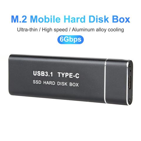 Funda de SSD portátil USB 3,1 M, 2 NGFF, carcasa de disco duro externo, 3 velocidades de transmisión de hasta 10Gbps ► Foto 1/6