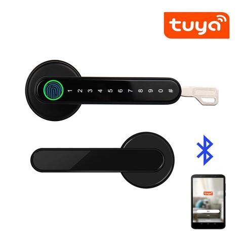 Tuya Smartlife-cerradura de puerta inteligente por Bluetooth, Control remoto, con huella dactilar, código de contraseña biométrica ► Foto 1/6