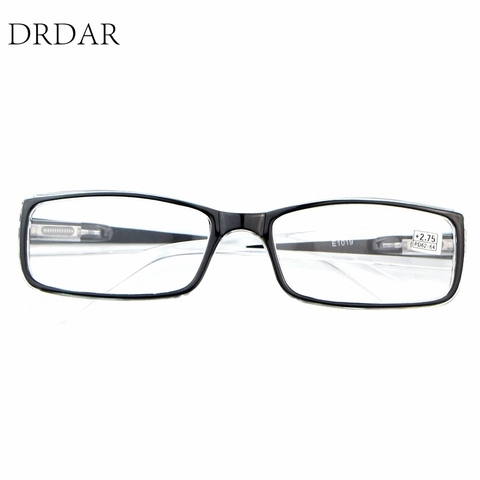 DRDAR-gafas de lectura con marco grande y cuadrado para hombre y mujer, anteojos para leer, a la moda, color negro, con gradiente, marrón, 1019 ► Foto 1/6