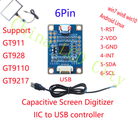 Táctil capacitiva controlador I2C a USB controlador GT911 GT928 GT9271 FT5X06 CT363 soporte Android (teléfono) raspberry Pi Win7 10 ► Foto 1/4