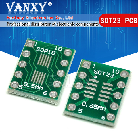 Placa de transferencia SOT23 MSOP10 SOP-10 UMAX a DIP10 PCB, adaptador de paso de placa, Pin DIP, 10 Uds. ► Foto 1/4