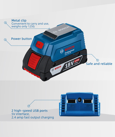 Bosch GAA 18V-24 batería de herramientas eléctricas alimentación USB convertidor de banco de potencia de adaptador ► Foto 1/6