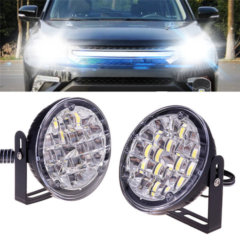 Luces LED antiniebla redondas de 12V para coche, Bombilla de conducción Flexible para día y día, estilo de coche, 2 uds. ► Foto 1/6