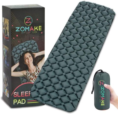 ZOMAKE-colchoneta inflable grande para acampar, colchoneta para dormir, para senderismo, compacta, con caja de transporte ► Foto 1/6