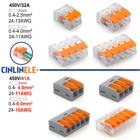 2022-¡Nuevo! Mini conector de cable Universal rápido, 0,4-6,0mm, 30/50/100 piezas, fácil cableado rápido, terminales de energía Solar para coche ► Foto 1/6