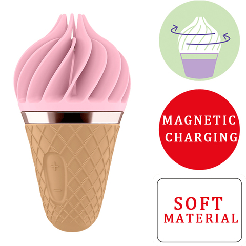 Satisfyer-vibrador sexual de cono de helado para mujer, Juguetes sexuales para mujer, estimulador de clítoris de gel de sílice suave, mini juguetes para adultos ► Foto 1/6