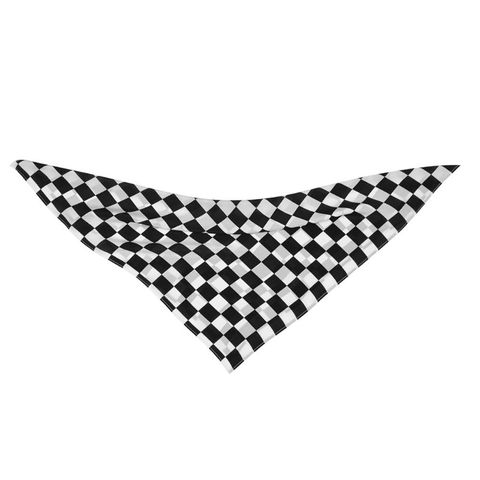 Bandana de carreras con bandera a cuadros negra y blanca de 55x55cm Unisex, diadema cuadrada multiusos, banda para el pelo para deportes al aire libre y motocicletas ► Foto 1/5