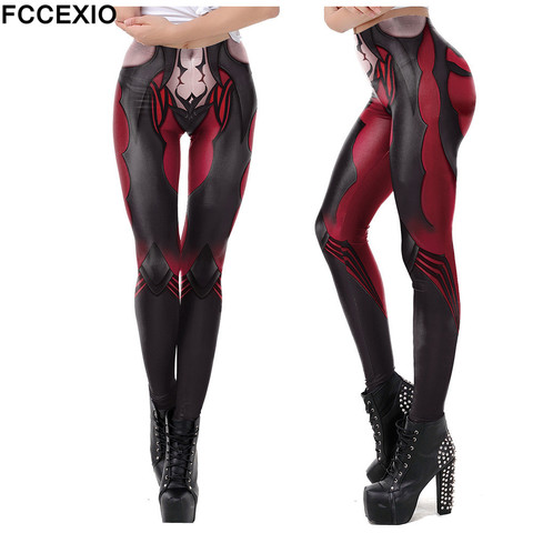 FCCEXIO pantalones de Jogging mujeres Anime COSPLAY impreso Leggins de alta calidad de moda elástico Pantalones deportivos Fitness Leggins ► Foto 1/5
