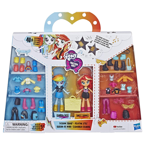 Hasbro-Mini muñeca de moda para niñas, conjunto de Mini muñeca de My Little poni ecuestria, Squad, ainbow, tablero, atardecer, brillante, Crepúsculo, brillante, Rarity, Pinkie Pie ► Foto 1/6